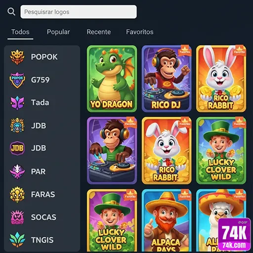 74k - app exclusivo - Interface do App